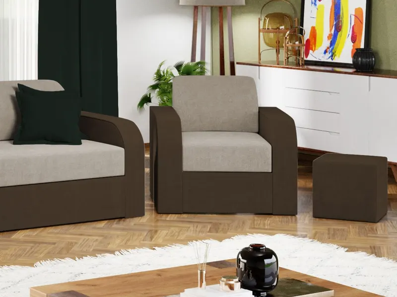 Fotoliu Mini Crem / Maro — imaginea 3