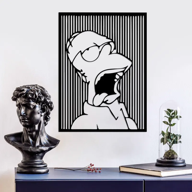 Decoratiune de perete Metal Sımpson 1, Negru, 41x56 cm - Negru