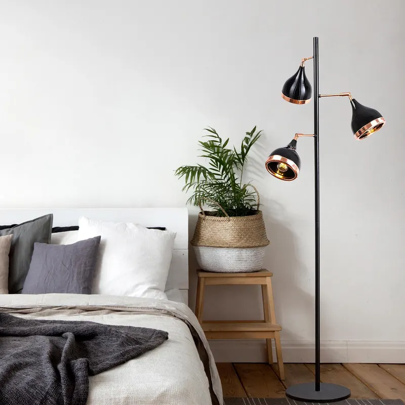 Lampadar Castery, Negru - Bronz