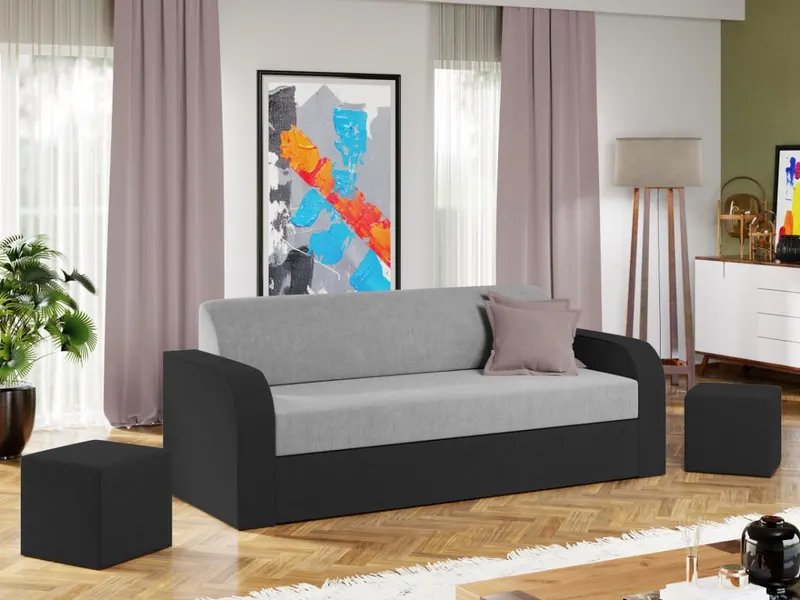 Canapea Mini Gri Deschis / Gri Antracit — imaginea 2