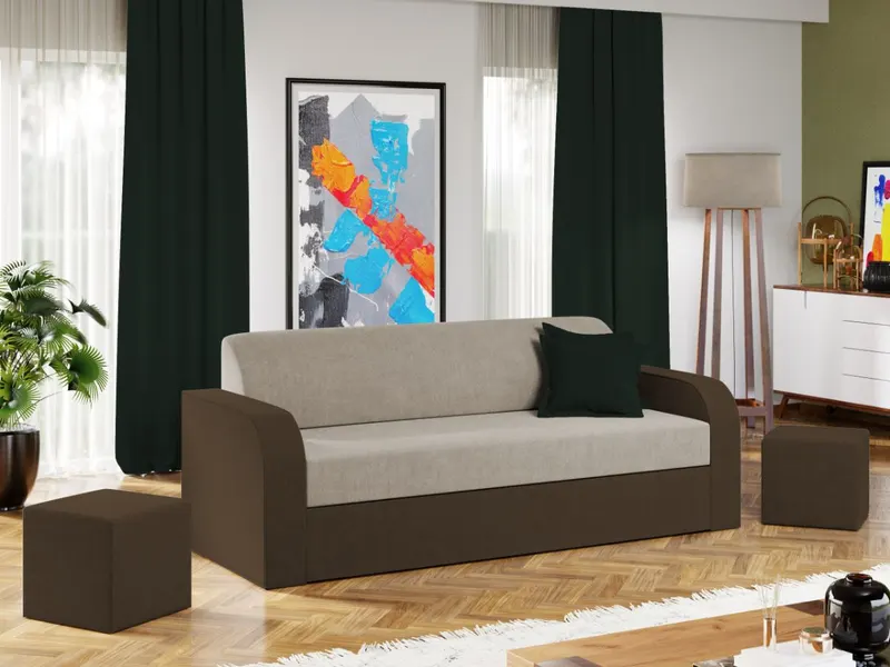 Canapea Mini Crem / Maro — imaginea 2