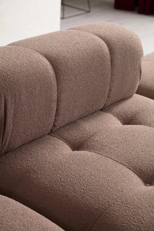 Canapea fixă 3 locuri Doblo (L1-Pouffe-1R) - Cappucino, Cappuccino - Cappuccino