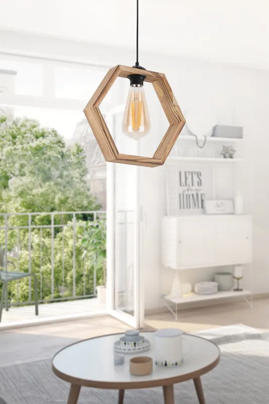 Lustră Hexagon Natural, Natur - Natural