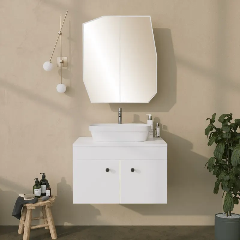 Dulap de baie Quartz Cabinet, Alb - Alb