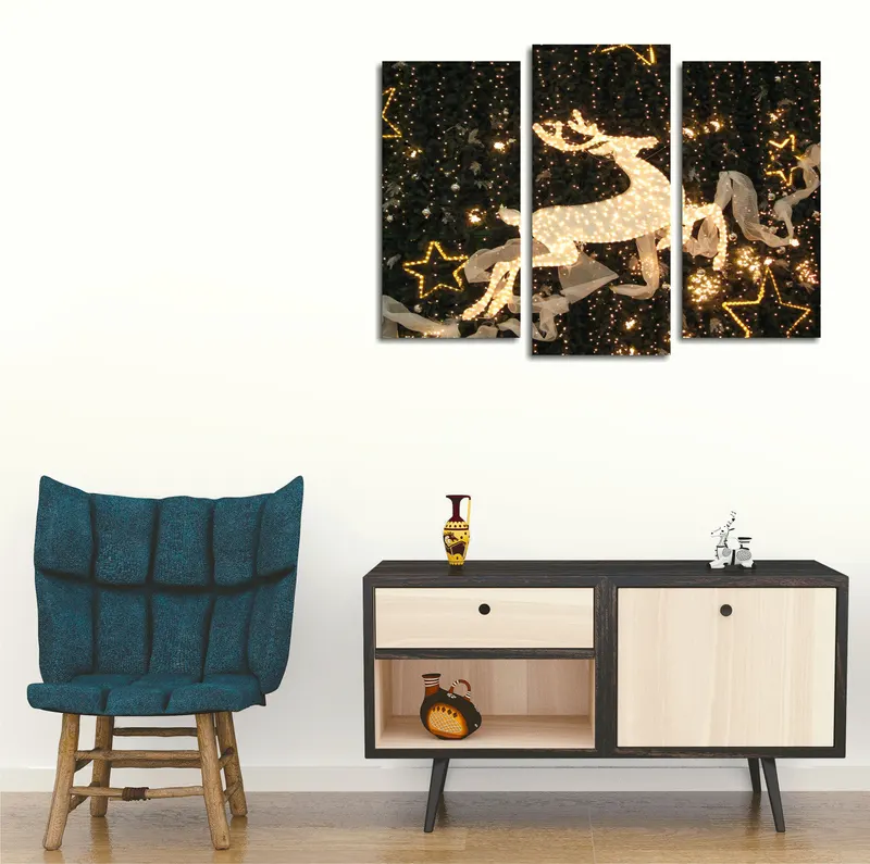 Tablou canvas 3 bucăți UC91, Multicolor, 66x45x3 cm - Multicolor