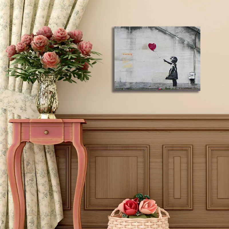 Tablou canvas 3040BANKSY015, Multicolor, 30x40x3 cm - Multicolor