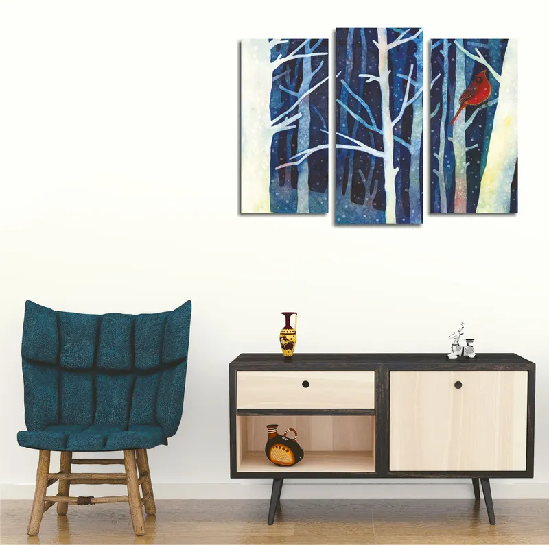 Tablou canvas 3 bucăți UC93, Multicolor, 66x45x3 cm - Multicolor