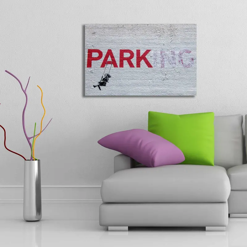Tablou canvas 4570BANKSY016, Multicolor, 45x70x3 cm - Multicolor