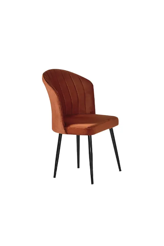 Set 2 scaune Rubi, Portocaliu - Negru, 52x42x85 cm - Portocaliu - Negru