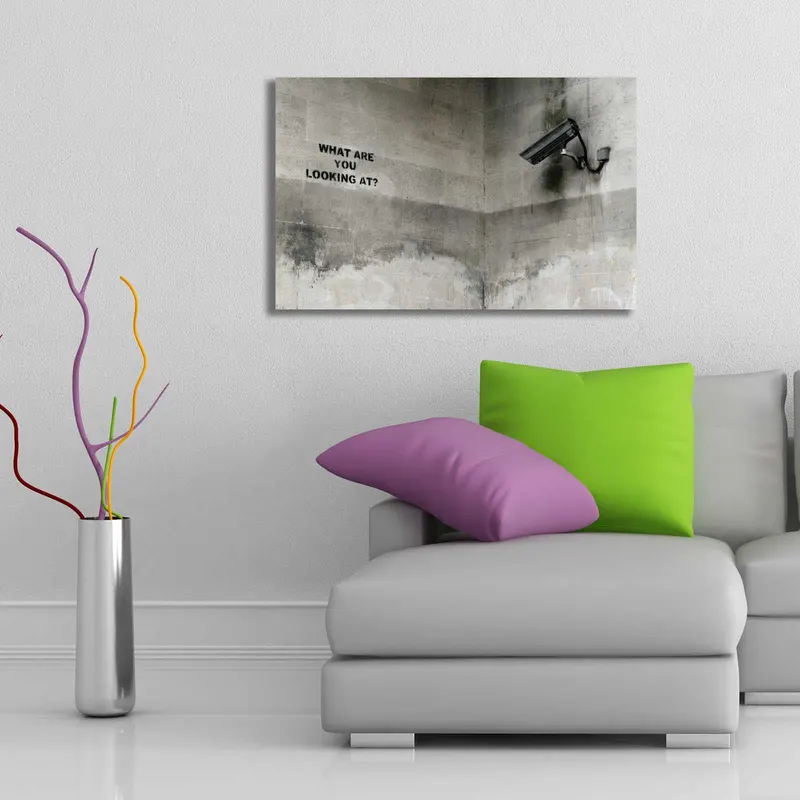 Tablou canvas 4570BANKSY020, Multicolor, 45x70x3 cm - Multicolor
