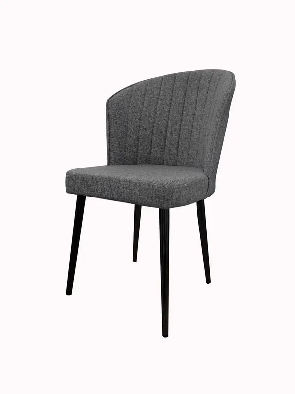 Set 4 scaune Rubi, Gri - Negru, 52x42x85 cm - Gri - Negru