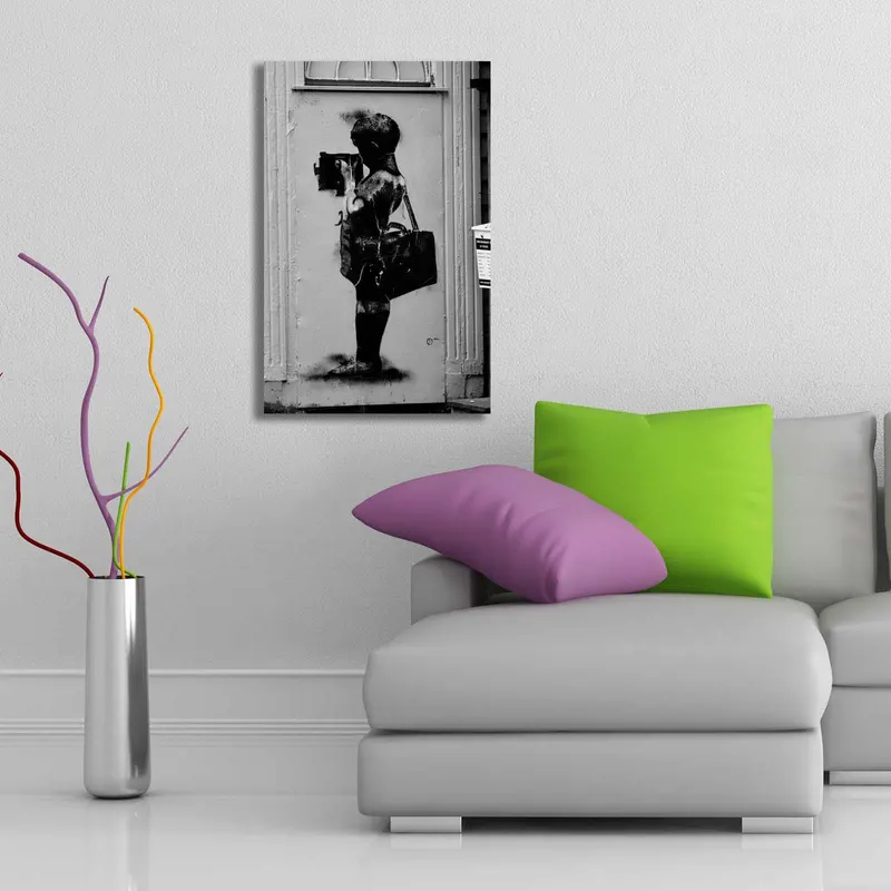Tablou canvas 4570BANKSY025, Multicolor, 45x70x3 cm - Multicolor