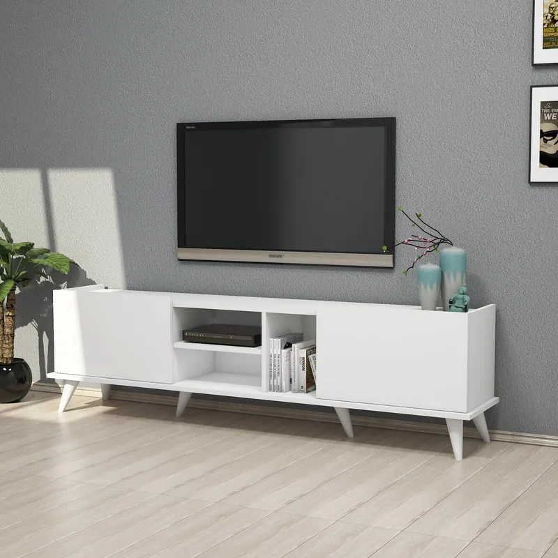 Comodă TV Elegante 1320, Alb, 180x34x52 cm - Alb