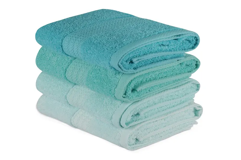 Prosop de baie 4 bucăți Rainbow - Water Green, Sea green - Verde deschis - Verde - Mentă, 50x90 cm - Verde