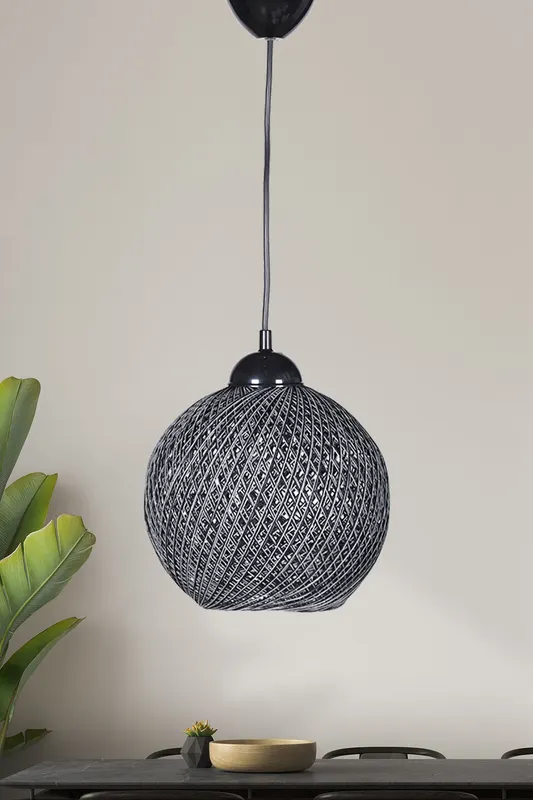 Lustră HM032, Negru - Gri, Ø22x54 cm - Negru - Gri