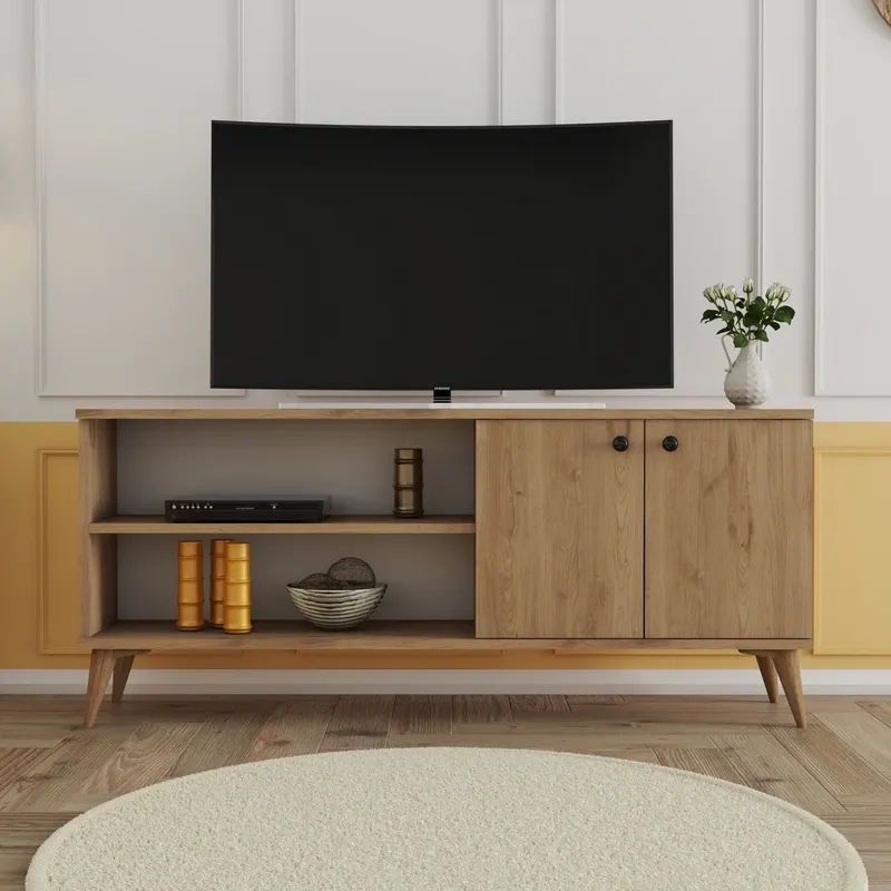 Comodă TV Everest 1572, Stejar, 138x30x60 cm - Stejar
