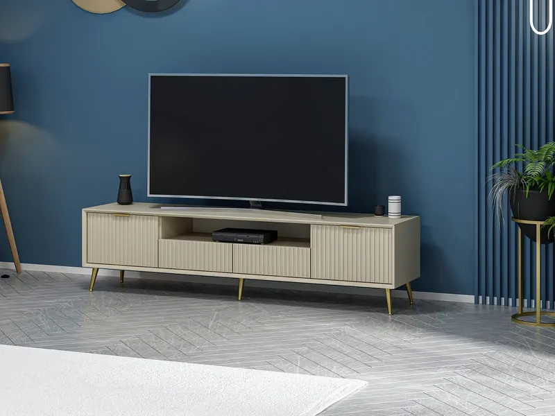 Comodă TV Luxe, Sandstone, 180x35x45 cm - Bej