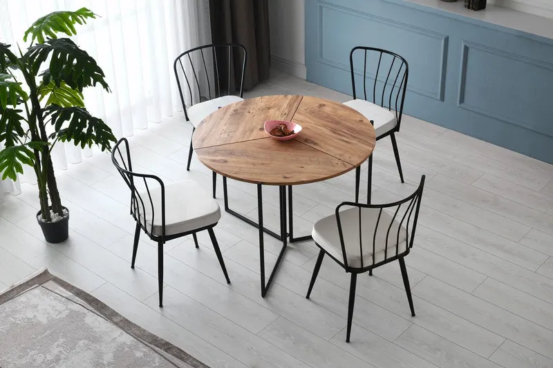 Set 2 scaune Yıldız -940 V2, Negru, 43x42x82 cm - Negru