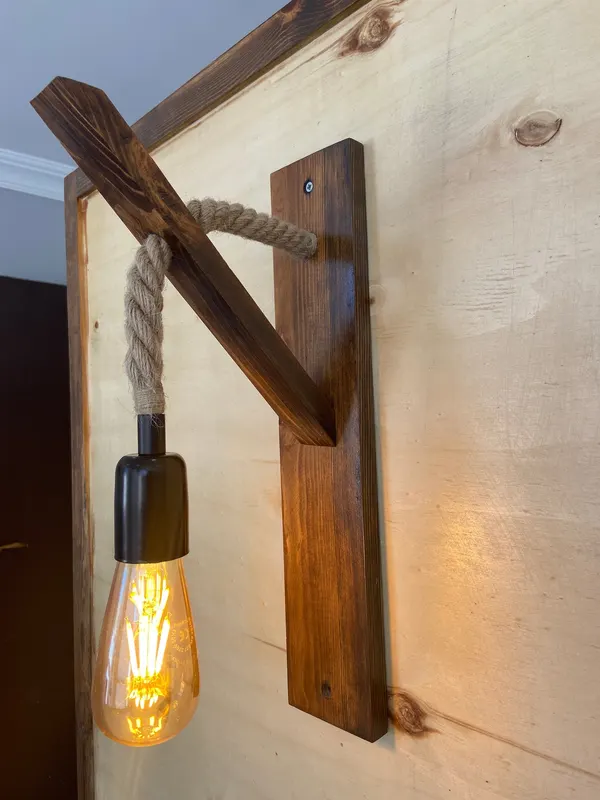 Aplică de perete Ahşap Aplik 18, Nuc, 23x9x45 cm - Nuc