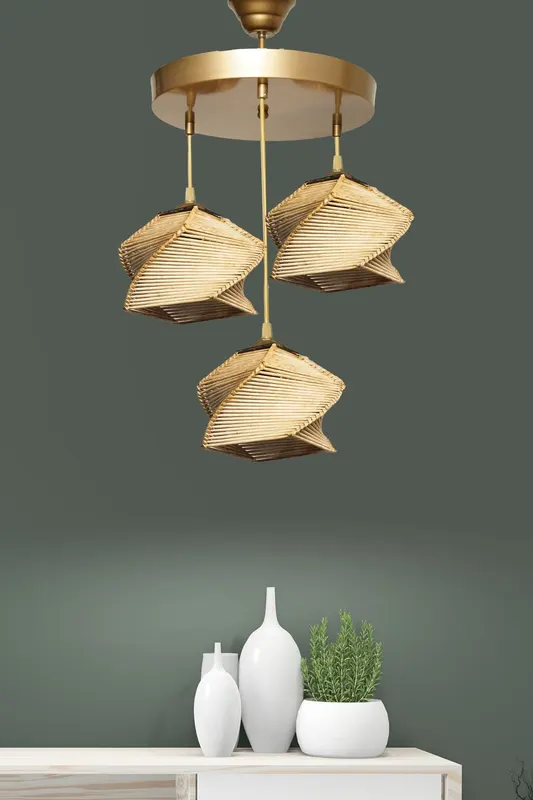 Lustră SP178, Natur, Ø35x85 cm - Natural