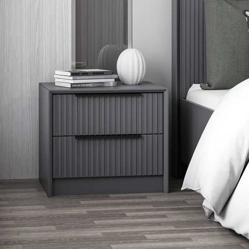 Noptieră Kale Luxe Soft - 4799, Antracit, 45x45x53 cm - Antracit