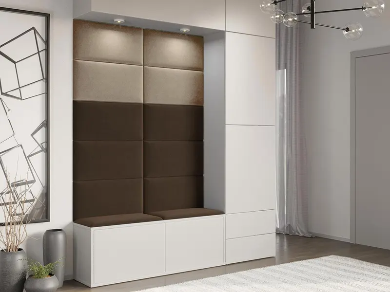 Panou decorativ tapitat - dreptunghi Negru