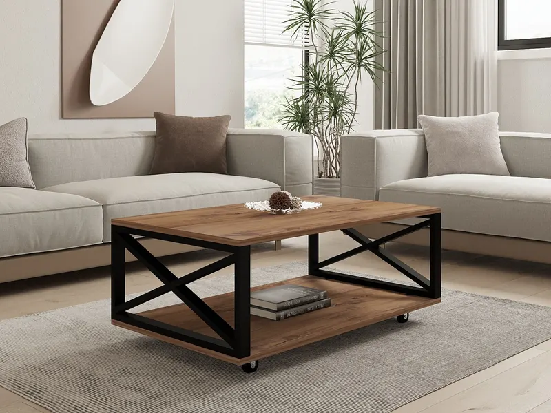Măsuță de cafea Refia, Pin atlantic, 98x60x34 cm - Natural