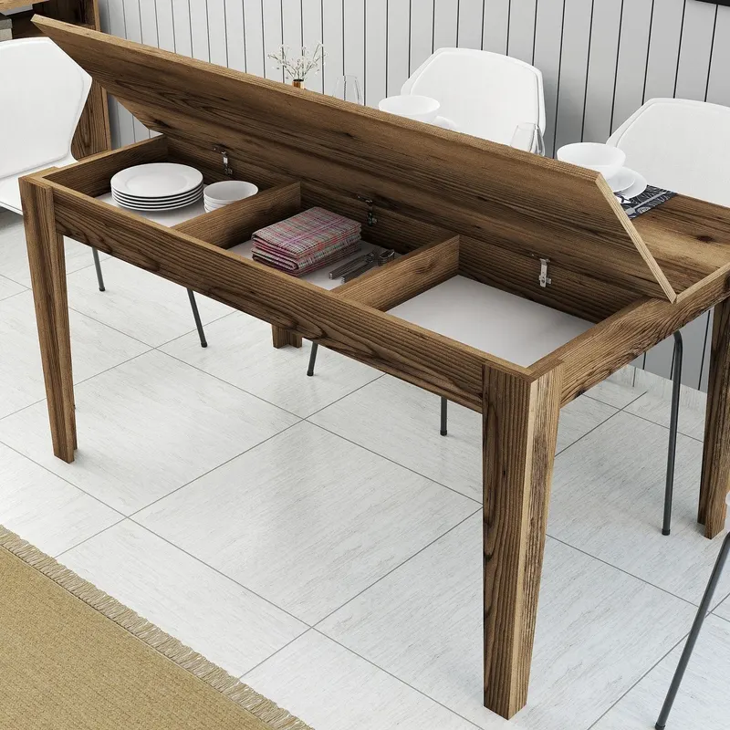Masă dining Milan 516, Nuc, 145x88x75 cm - Nuc