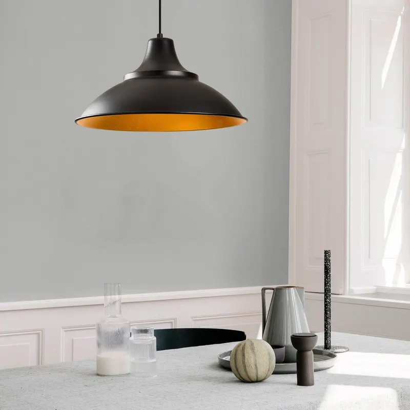 Lustră Sağlam - 3732, Negru - Auriu, Ø44x121 cm - Negru - Auriu