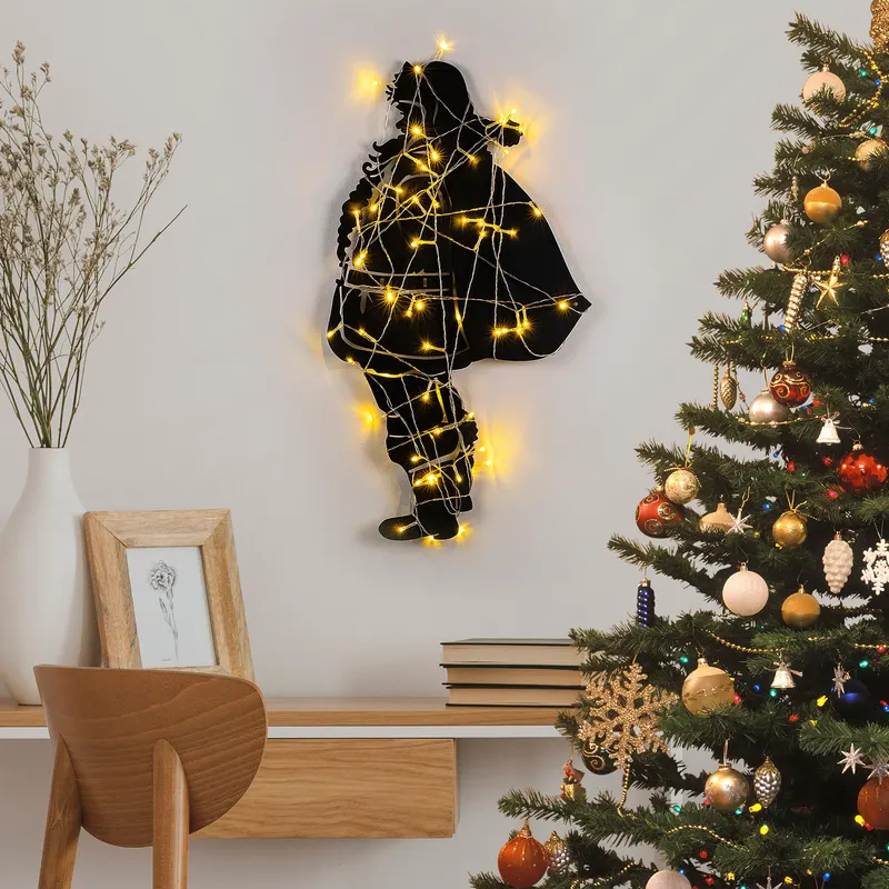 Decorațiune de perete din metal XMASBLACK - 005, Negru, 37x68x0 cm - Negru
