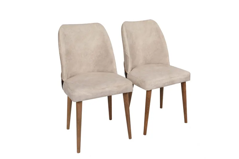Set 2 scaune Nova 071 V2, Crem - Nuc, 50x49x90 cm - Crem - Nuc