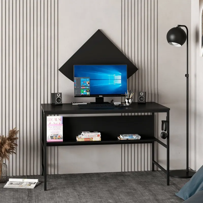 Birou Greta Matte 7041, Negru, 120x60x74 cm - Negru