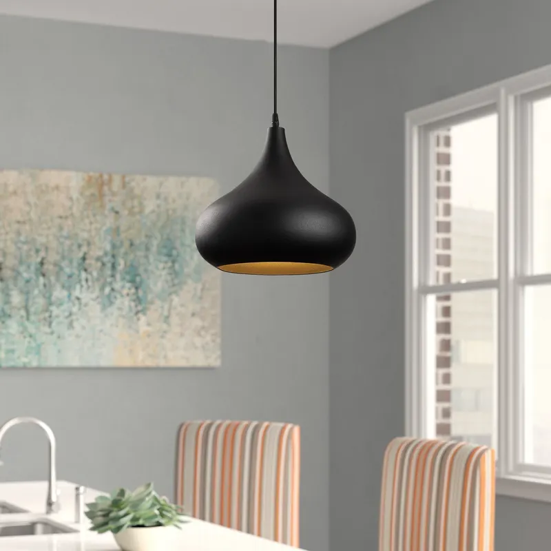 Lustră Sağlam - 3774, Negru - Auriu, Ø30x126 cm - Negru - Auriu