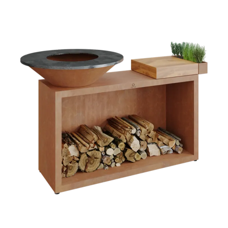 Gratar OFYR Corten 85 SD cu masa de lucru