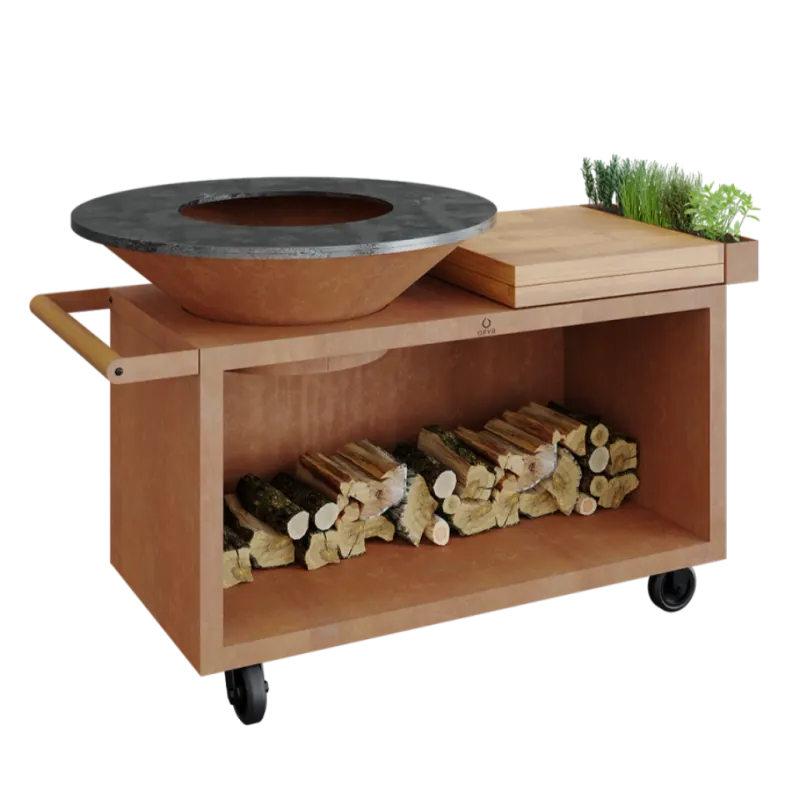 Gratar OFYR Corten 100 PRO SD cu masa de lucru