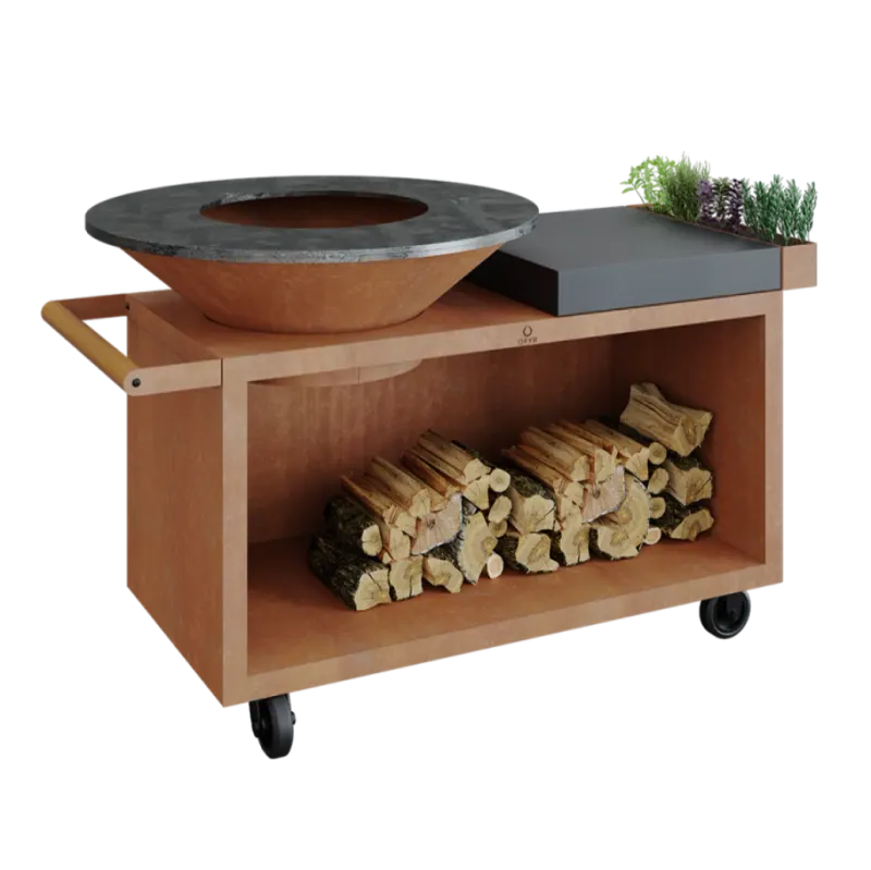Gratar OFYR Corten 100 PRO SD cu masa de lucru