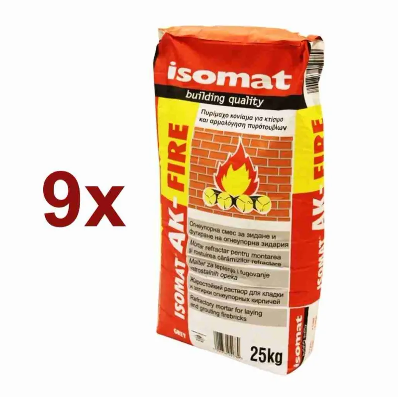 9 x SACI MORTAR DE CIMENT REFRACTAR 1200ºC