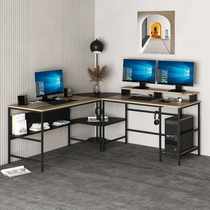 Birou Greta RGB, Dore - Negru, 180x60x74 cm - Auriu - Negru