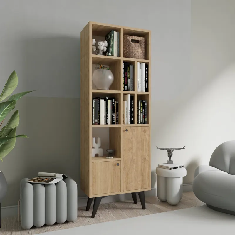 Bibliotecă Kiato, Stejar, 60x30x170 cm - Stejar