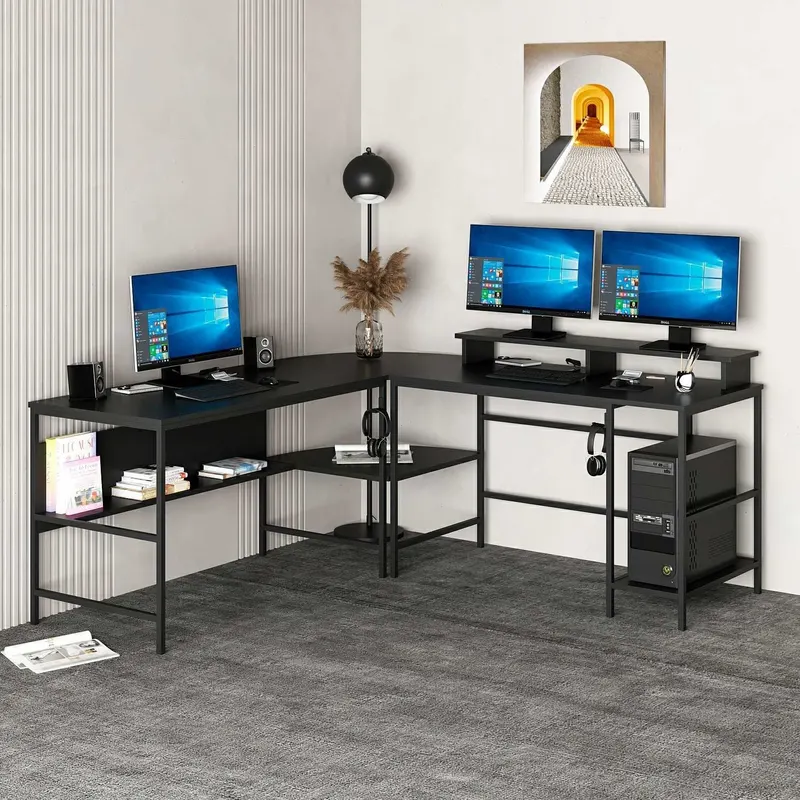 Birou Greta RGB - 8536, Negru, 180x60x74 cm - Negru
