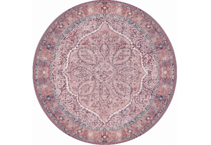 Covor de living / dormitor Blues Chenille, Roz - Multicolor