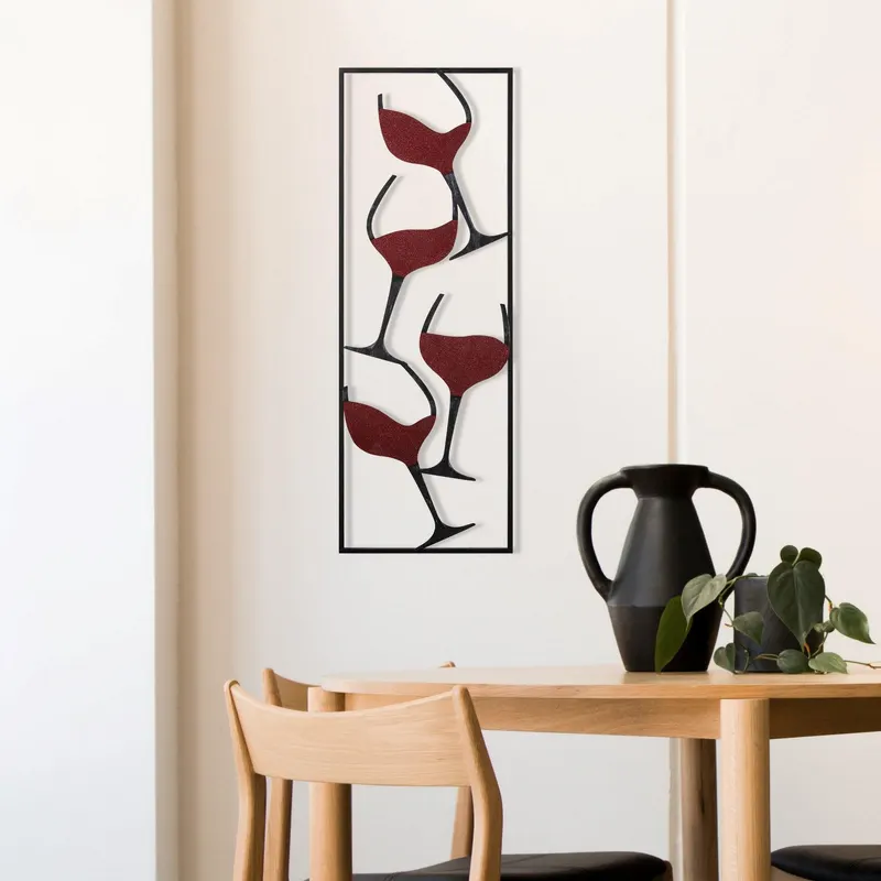 Decorative Metal Accessory Wine - 1, Multicolor, 5x90x32 cm - Multicolor