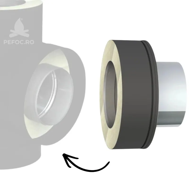 Adaptor burlan izolat la tubulatura simpla - DW Black 50 - FI150
