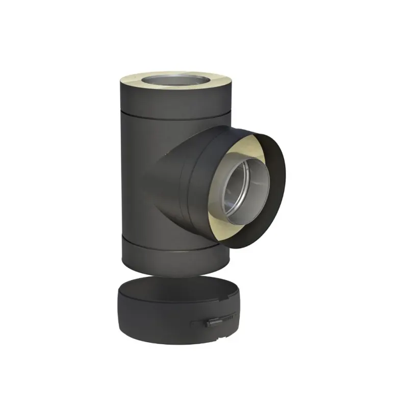 Racord T Tub inox izolat - DW Black 50 FI180 - 90GR
