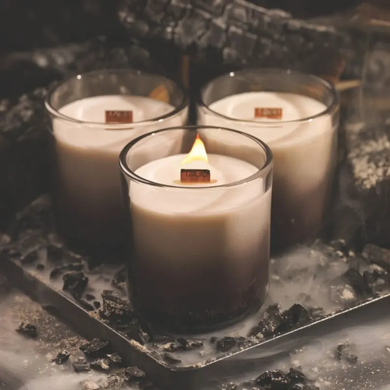 Set 3 lumanari cu trosnet + miros de semineu Candleplace
