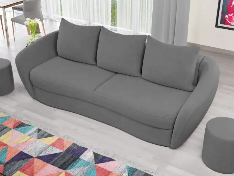 Canapea Velur Gri Deschis — imaginea 2