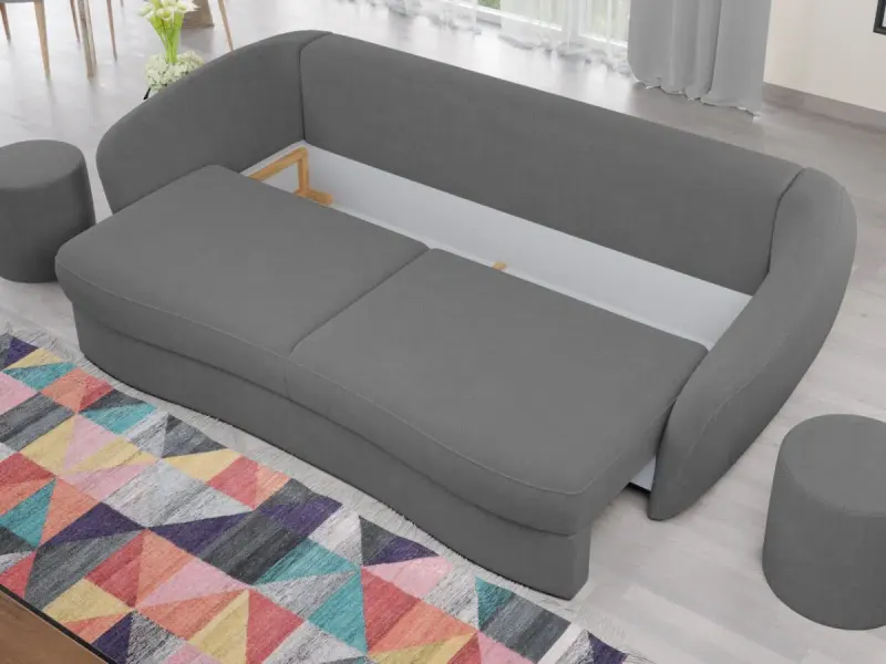 Canapea Velur Gri Deschis — imaginea 3