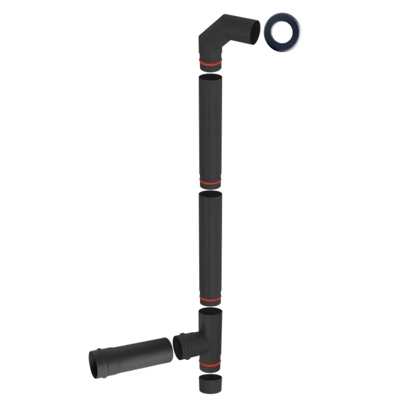 Set tubulatura peleti - fi100 + prelungire racord 50cm