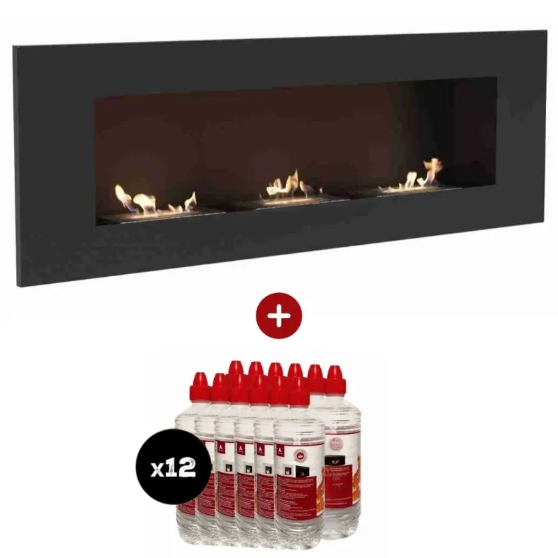 Pachet DELTA 3 Negru - 120 x 40 + 12L bioetanol