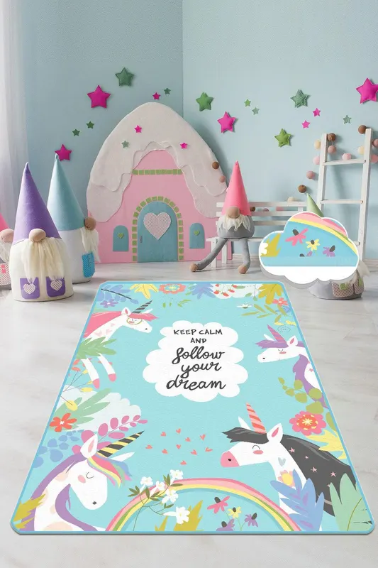 Covor de Copii Cute Unicorn, Multicolor (diverse dimensiuni) - arsiv / Multicolor